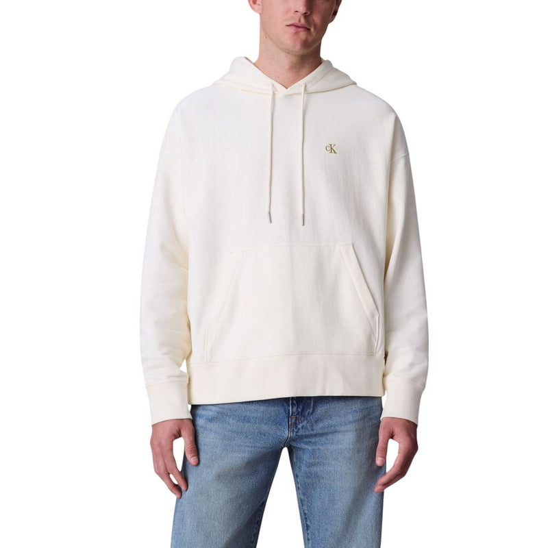 Calvin Klein Jeans White Cotton Hoodie - ClickThatClicks 