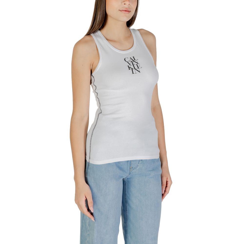 Calvin Klein Jeans White Cotton Top - ClickThatClicks 