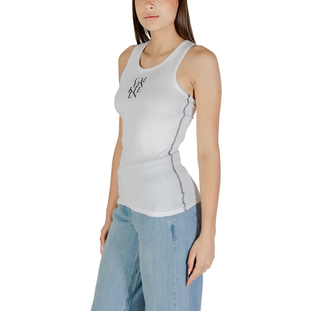 Calvin Klein Jeans White Cotton Top - ClickThatClicks 