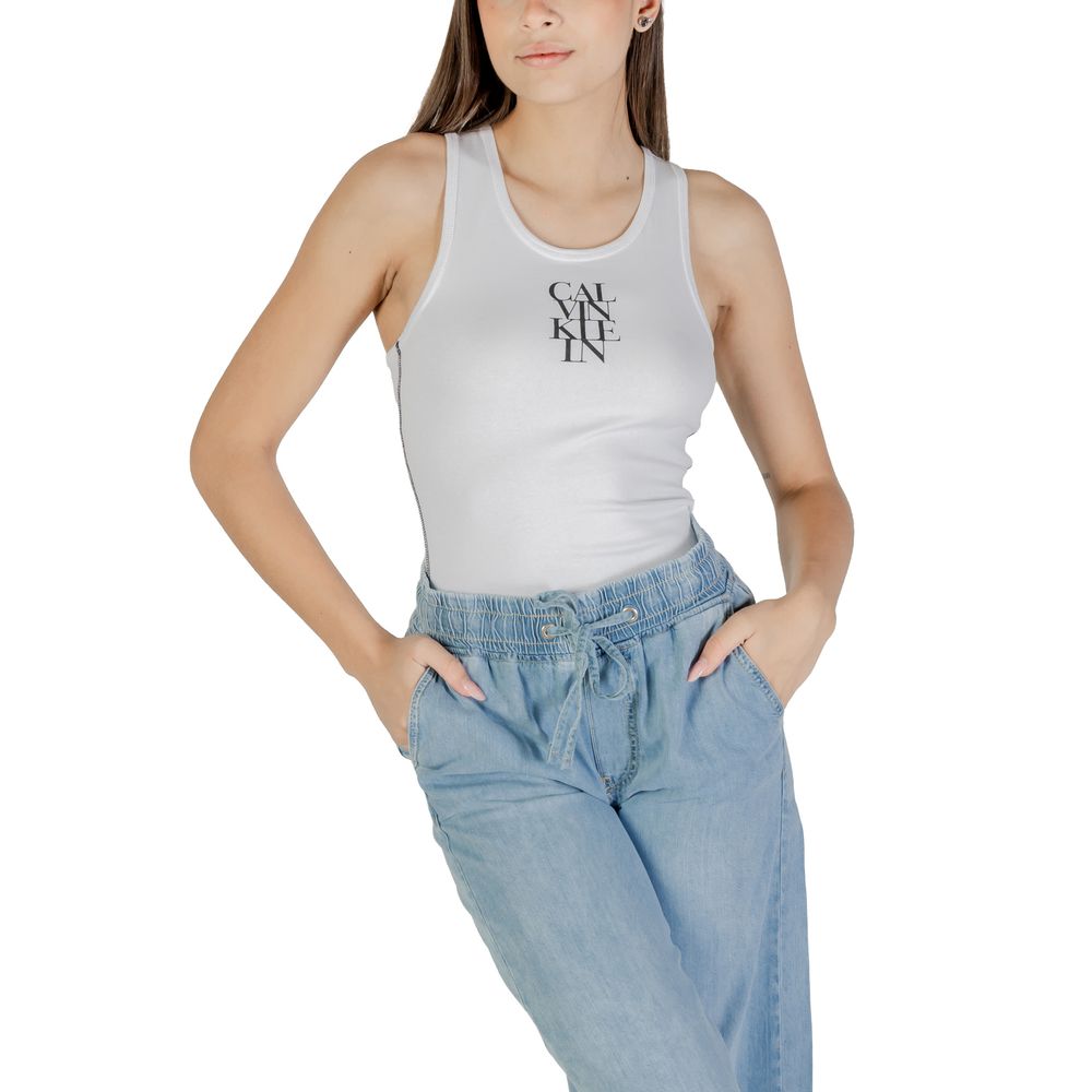 Calvin Klein Jeans White Cotton Top - ClickThatClicks 