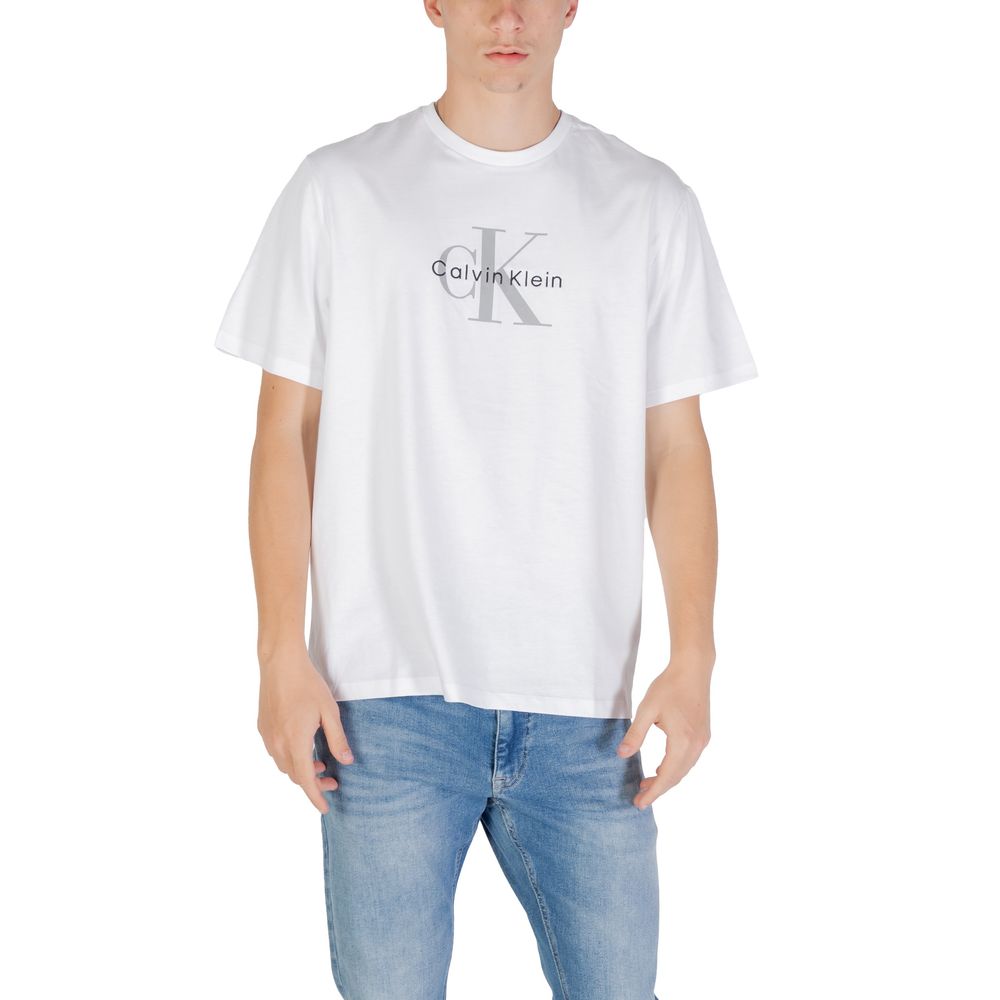 Calvin Klein Jeans White Cotton T-Shirt - ClickThatClicks 
