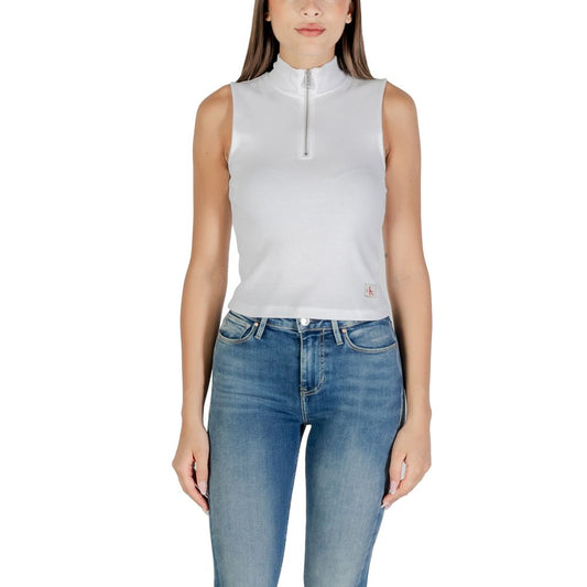 Calvin Klein Jeans White Cotton Top - ClickThatClicks 