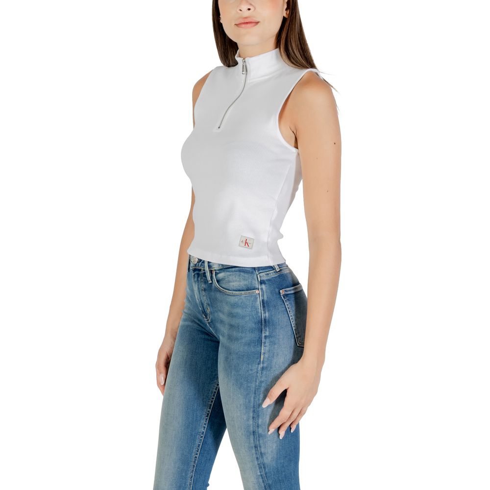 Calvin Klein Jeans White Cotton Top - ClickThatClicks 
