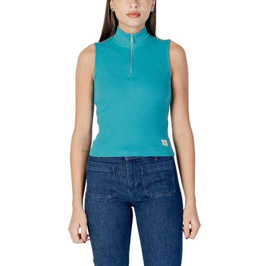 Calvin Klein Jeans Turquoise Cotton Top - ClickThatClicks 
