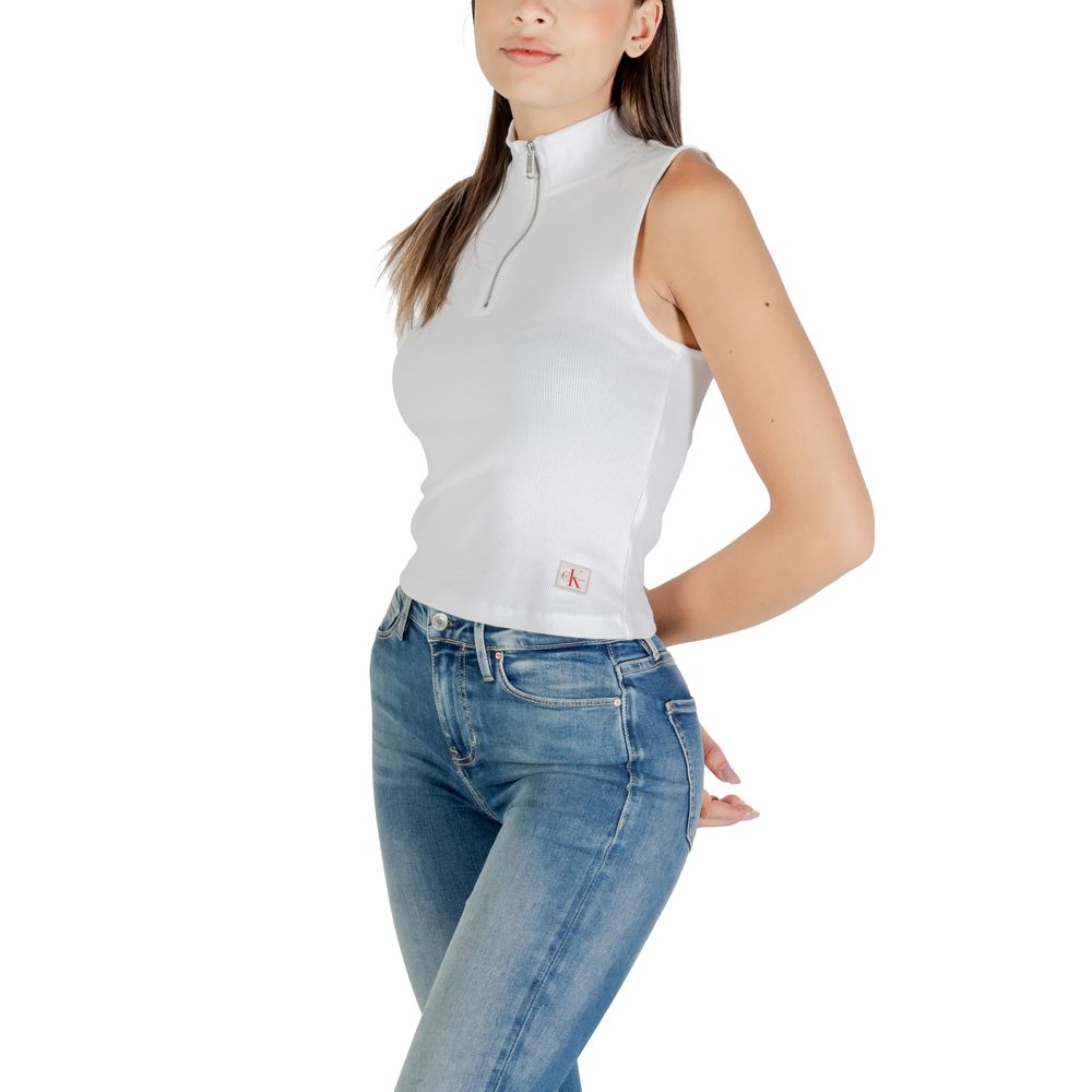 Calvin Klein Jeans White Cotton Top - ClickThatClicks 