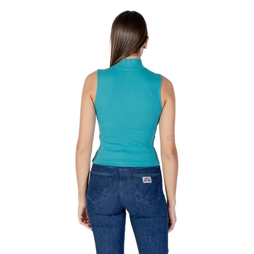 Calvin Klein Jeans Turquoise Cotton Top - ClickThatClicks 