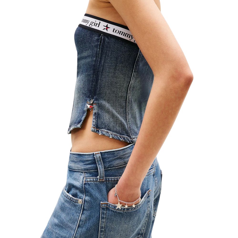 Tommy Hilfiger Jeans Blue Recycled Cotton Top - ClickThatClicks 