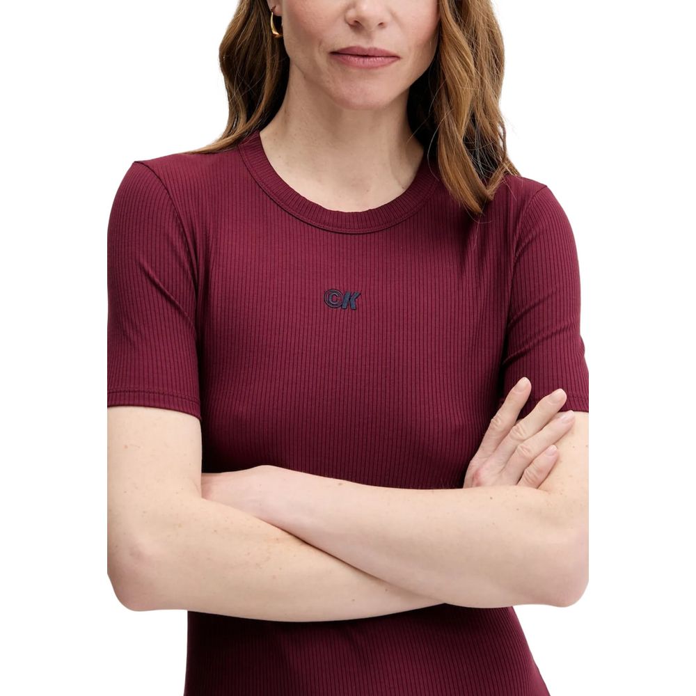 Calvin Klein Jeans Bordeaux Modal Long Dress - ClickThatClicks 