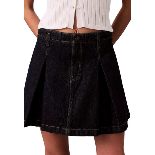 Calvin Klein Jeans Blue Cotton Mini Skirt - ClickThatClicks 