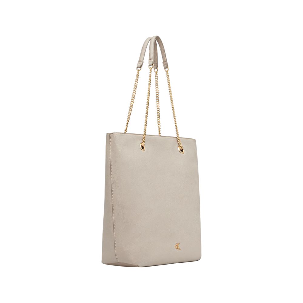 Calvin Klein Beige Polyethylene Handbag - ClickThatClicks 