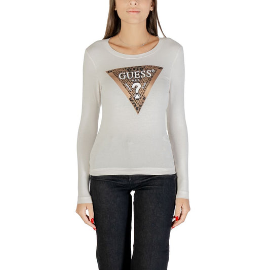 Guess Cream Cotton Long Sleeve T-Shirt - ClickThatClicks 