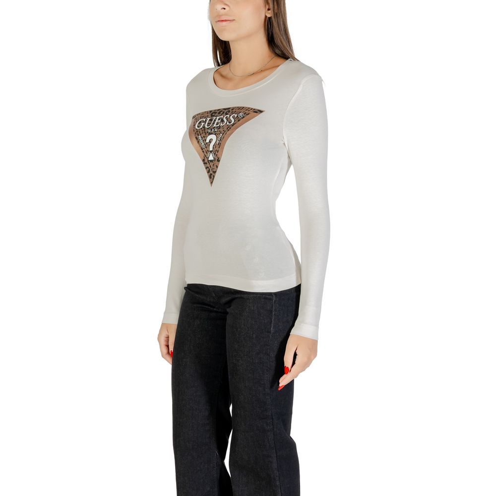 Guess Cream Cotton Long Sleeve T-Shirt - ClickThatClicks 