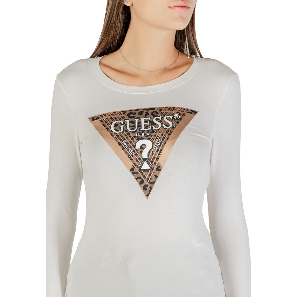 Guess Cream Cotton Long Sleeve T-Shirt - ClickThatClicks 