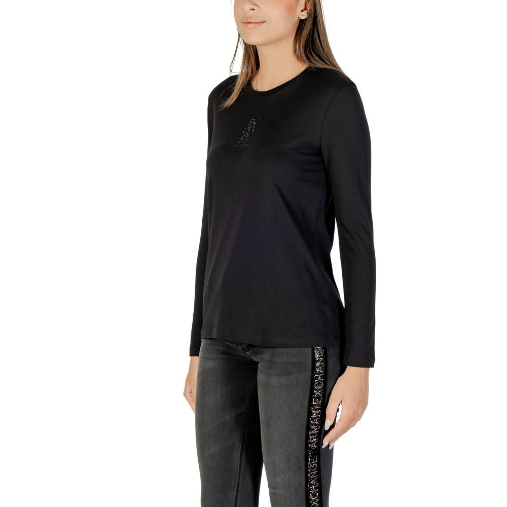 Armani Exchange Black Cotton Long Sleeve T-Shirt - ClickThatClicks 