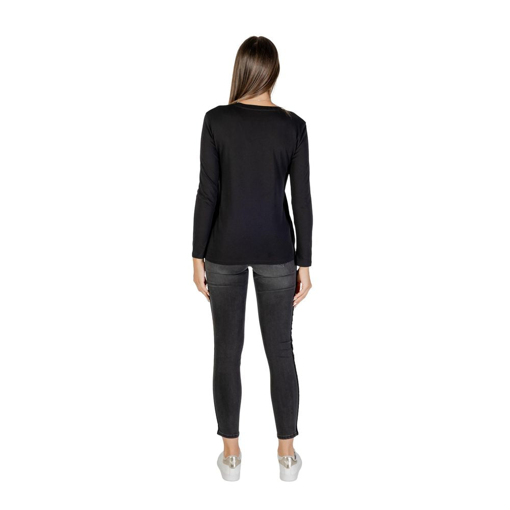 Armani Exchange Black Cotton Long Sleeve T-Shirt - ClickThatClicks 