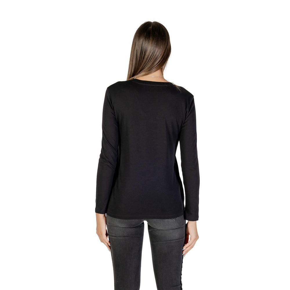 Armani Exchange Black Cotton Long Sleeve T-Shirt - ClickThatClicks 