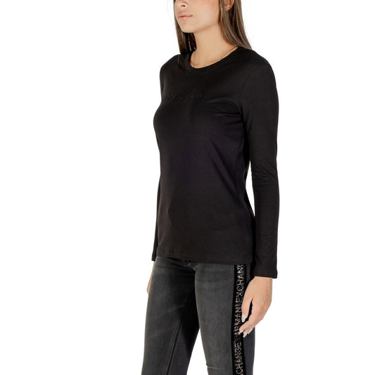 Armani Exchange Black Cotton Long Sleeve T-Shirt - ClickThatClicks 