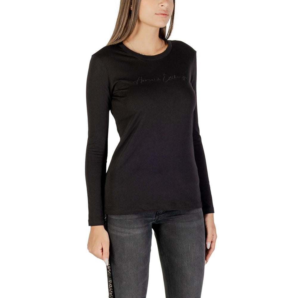 Armani Exchange Black Cotton Long Sleeve T-Shirt - ClickThatClicks 