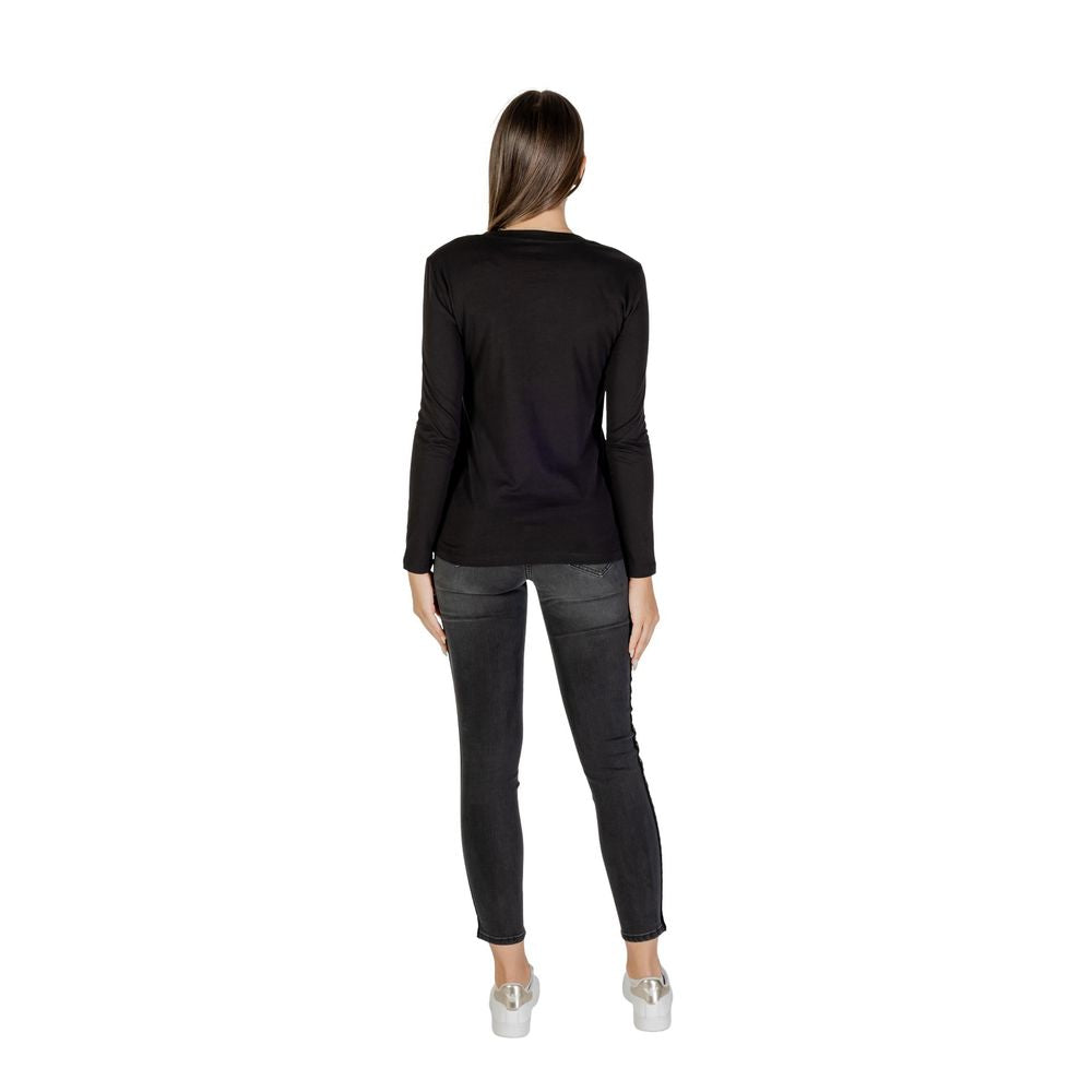 Armani Exchange Black Cotton Long Sleeve T-Shirt - ClickThatClicks 