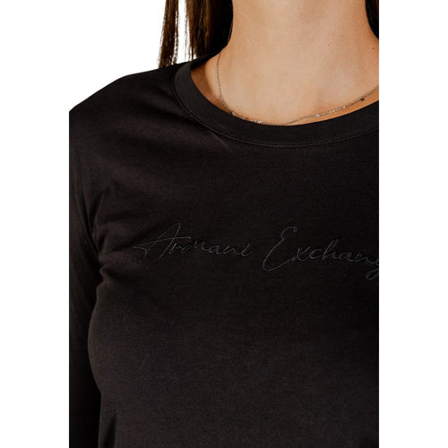Armani Exchange Black Cotton Long Sleeve T-Shirt - ClickThatClicks 