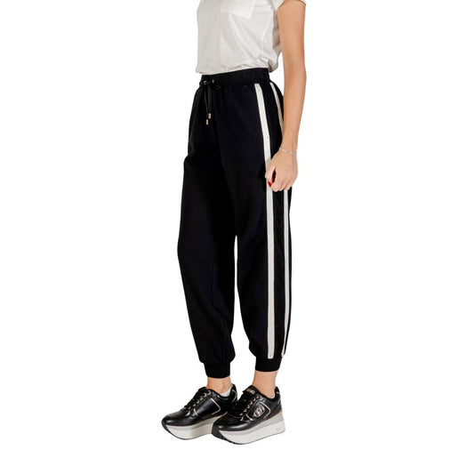 Liu Jo Black And White Cotton Joggers (Workout Pants) - ClickThatClicks 