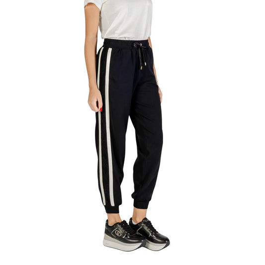 Liu Jo Black And White Cotton Joggers (Workout Pants) - ClickThatClicks 