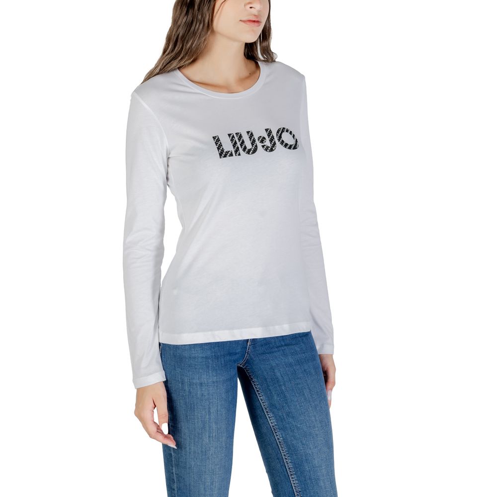 Liu Jo White Cotton Long Sleeve T-Shirt - ClickThatClicks 