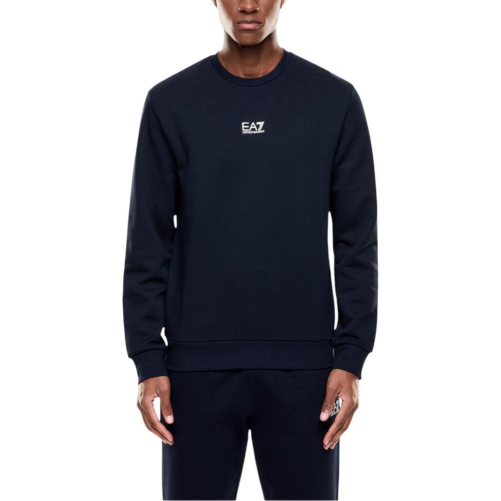 EA7 Emporio Armani Blue Cotton Sweatshirt - ClickThatClicks 