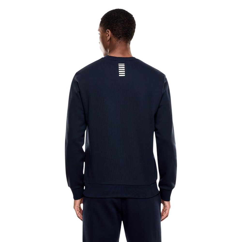 EA7 Emporio Armani Blue Cotton Sweatshirt - ClickThatClicks 