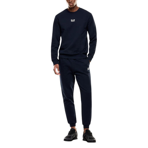 EA7 Emporio Armani Blue Cotton Sweatshirt - ClickThatClicks 