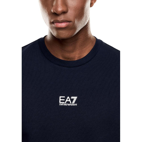 EA7 Emporio Armani Blue Cotton Sweatshirt - ClickThatClicks 