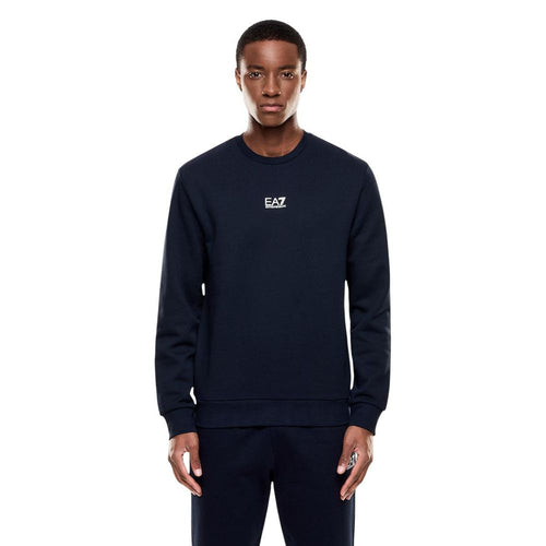 EA7 Emporio Armani Blue Cotton Sweatshirt - ClickThatClicks 