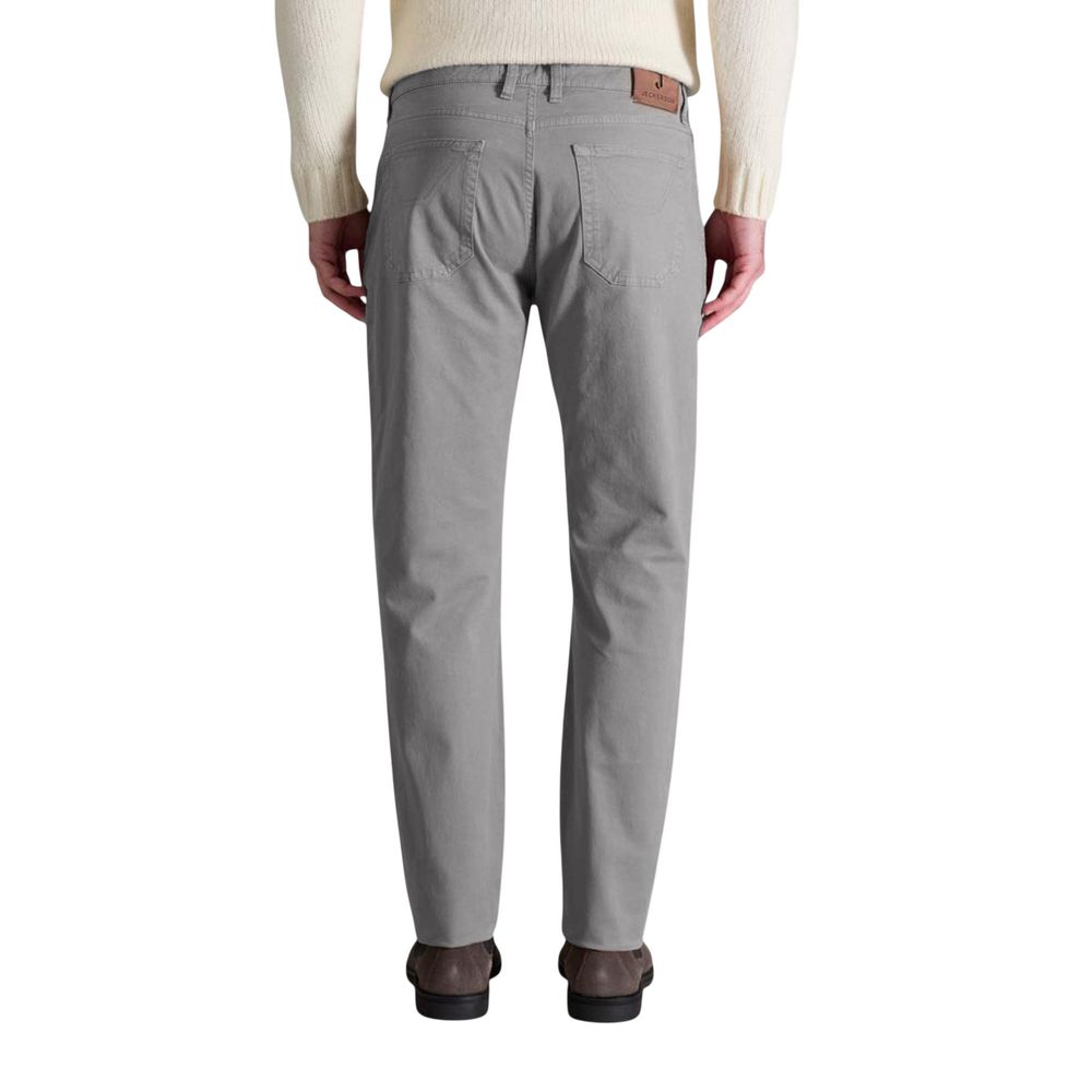 Jeckerson Gray Cotton Skinny Pants - ClickThatClicks 