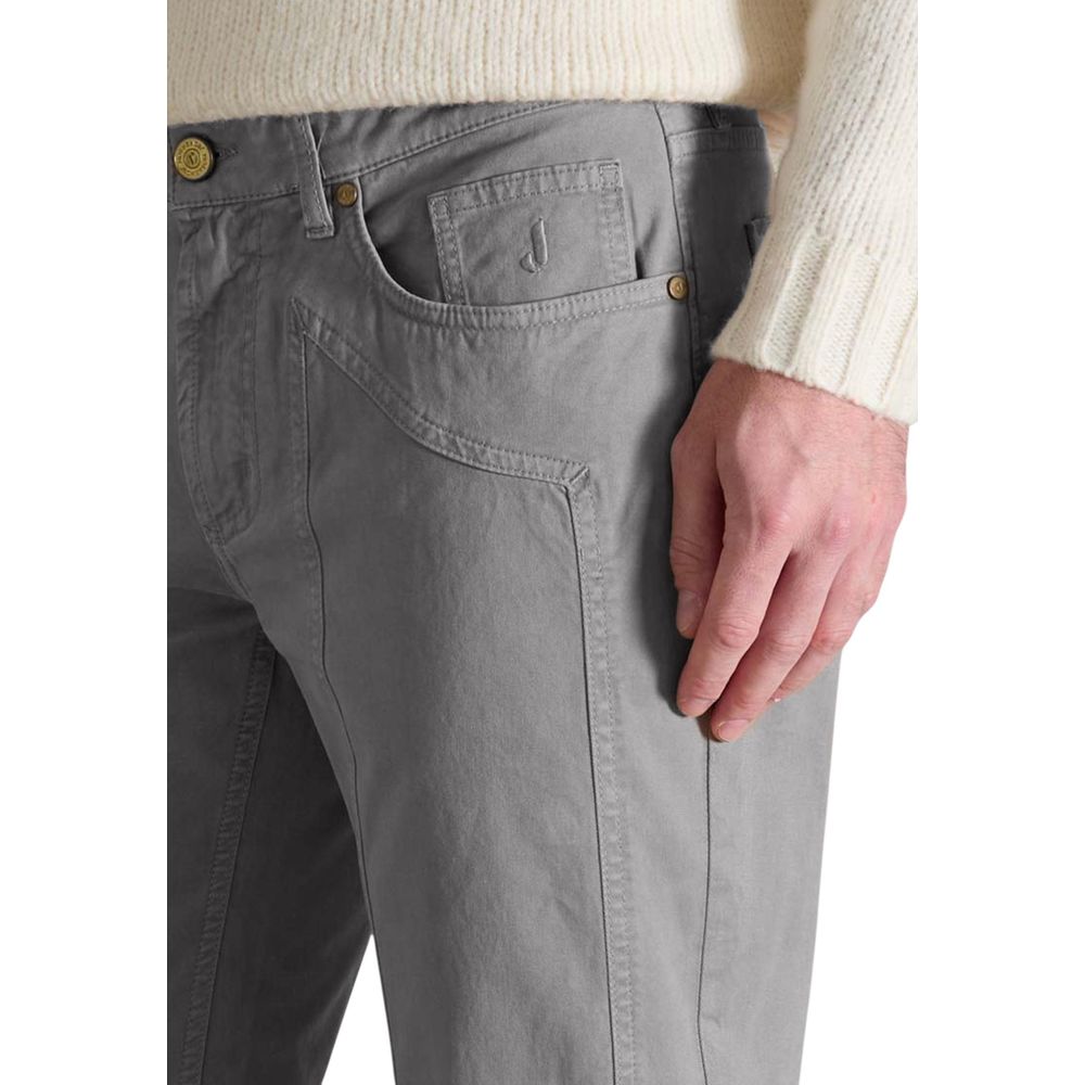 Jeckerson Gray Cotton Skinny Pants - ClickThatClicks 