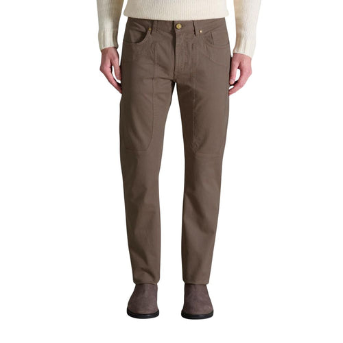 Jeckerson Brown Cotton Skinny Pants - ClickThatClicks 