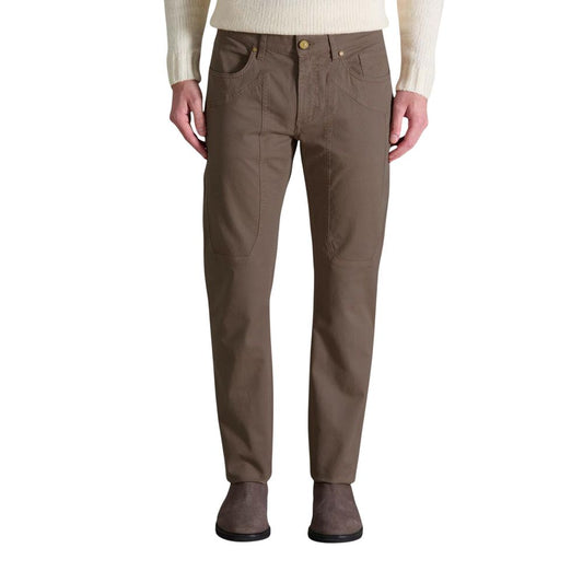Jeckerson Brown Cotton Skinny Pants - ClickThatClicks 