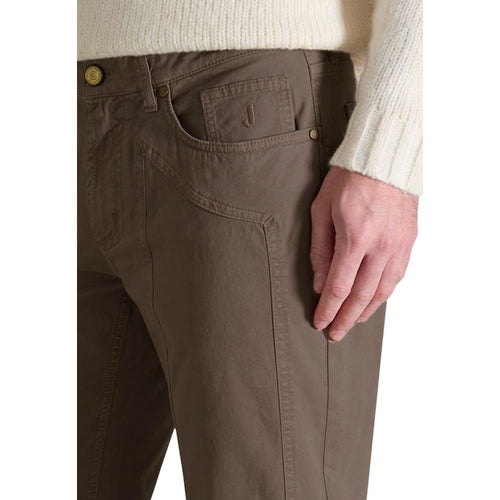 Jeckerson Brown Cotton Skinny Pants - ClickThatClicks 