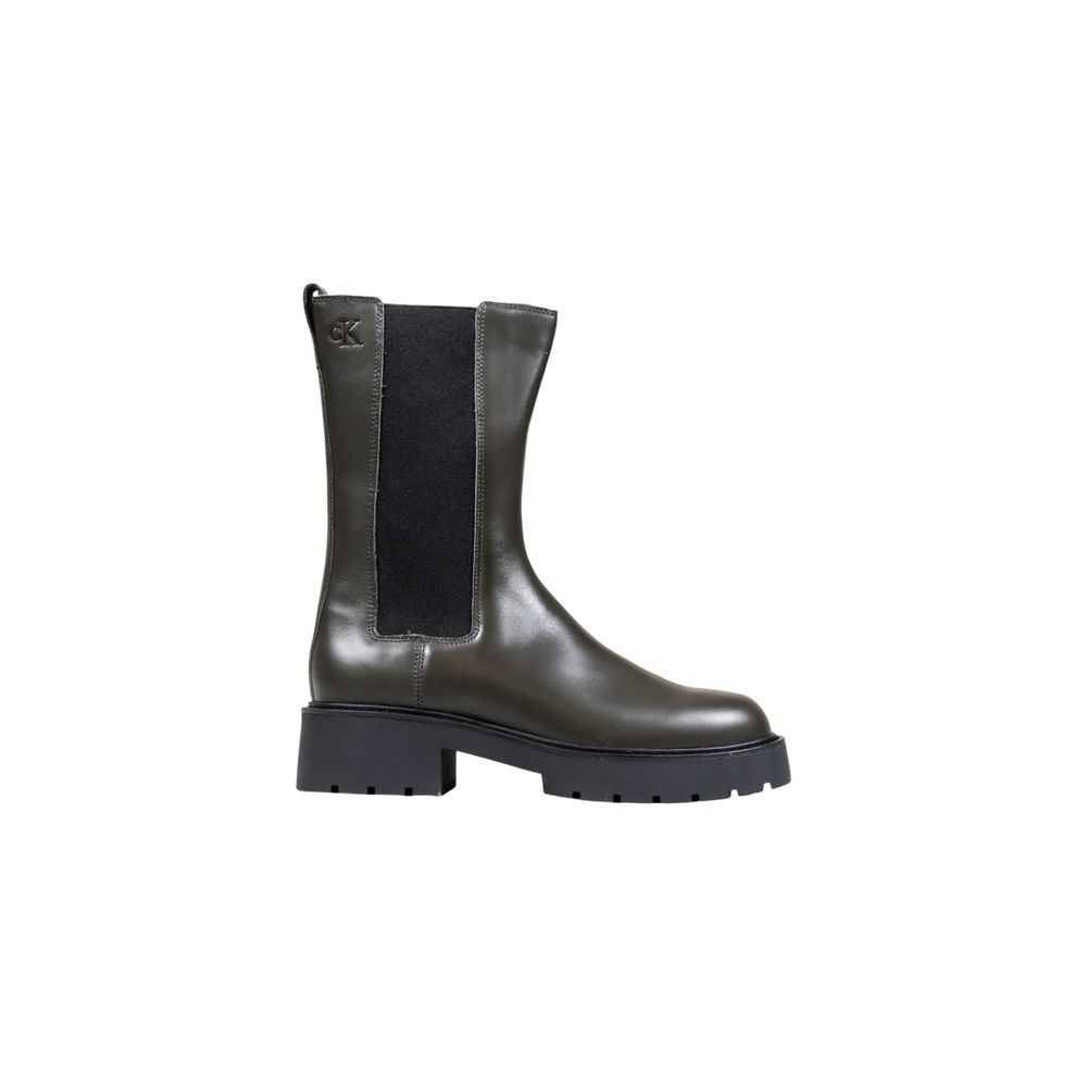 Calvin Klein Jeans Gray Leather Ankle Boots - ClickThatClicks 