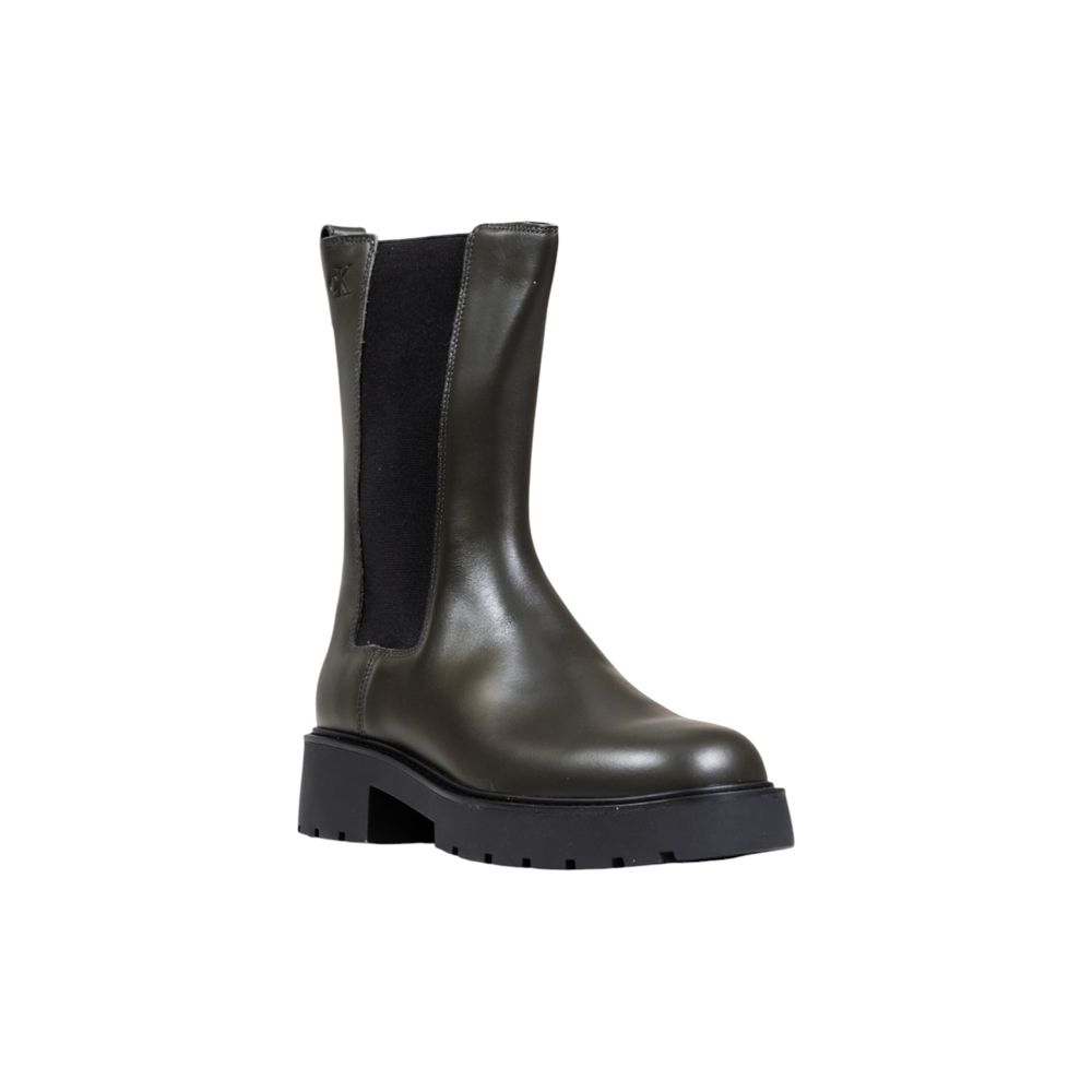 Calvin Klein Jeans Gray Leather Ankle Boots - ClickThatClicks 