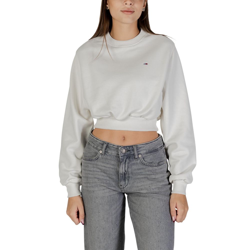 Tommy Hilfiger Jeans Cream Recycled Cotton Sweatshirt - ClickThatClicks 
