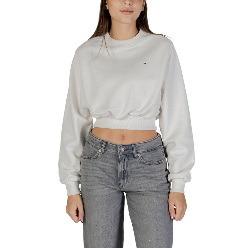 Tommy Hilfiger Jeans Cream Recycled Cotton Sweatshirt - ClickThatClicks 