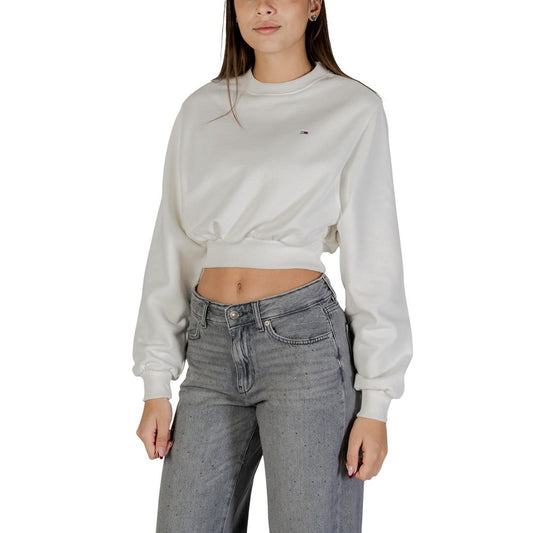 Tommy Hilfiger Jeans Cream Recycled Cotton Sweatshirt - ClickThatClicks 