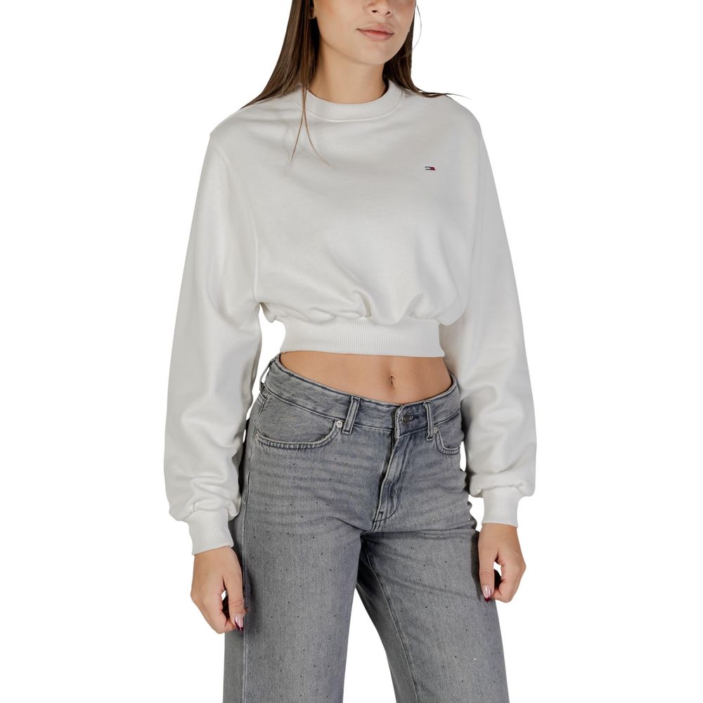 Tommy Hilfiger Jeans Cream Recycled Cotton Sweatshirt - ClickThatClicks 