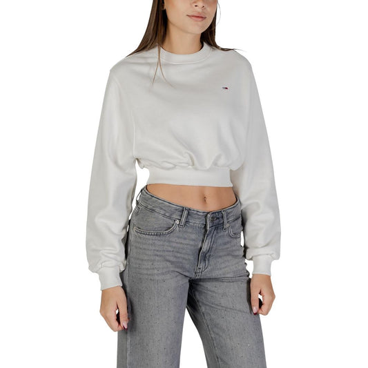 Tommy Hilfiger Jeans Cream Recycled Cotton Sweatshirt - ClickThatClicks 