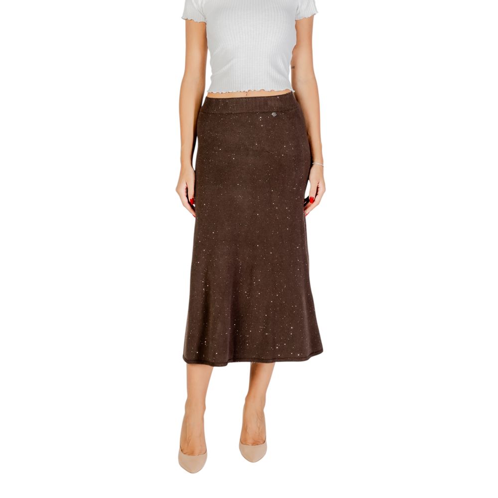 Liu Jo Brown Viscose Long Skirt - ClickThatClicks 