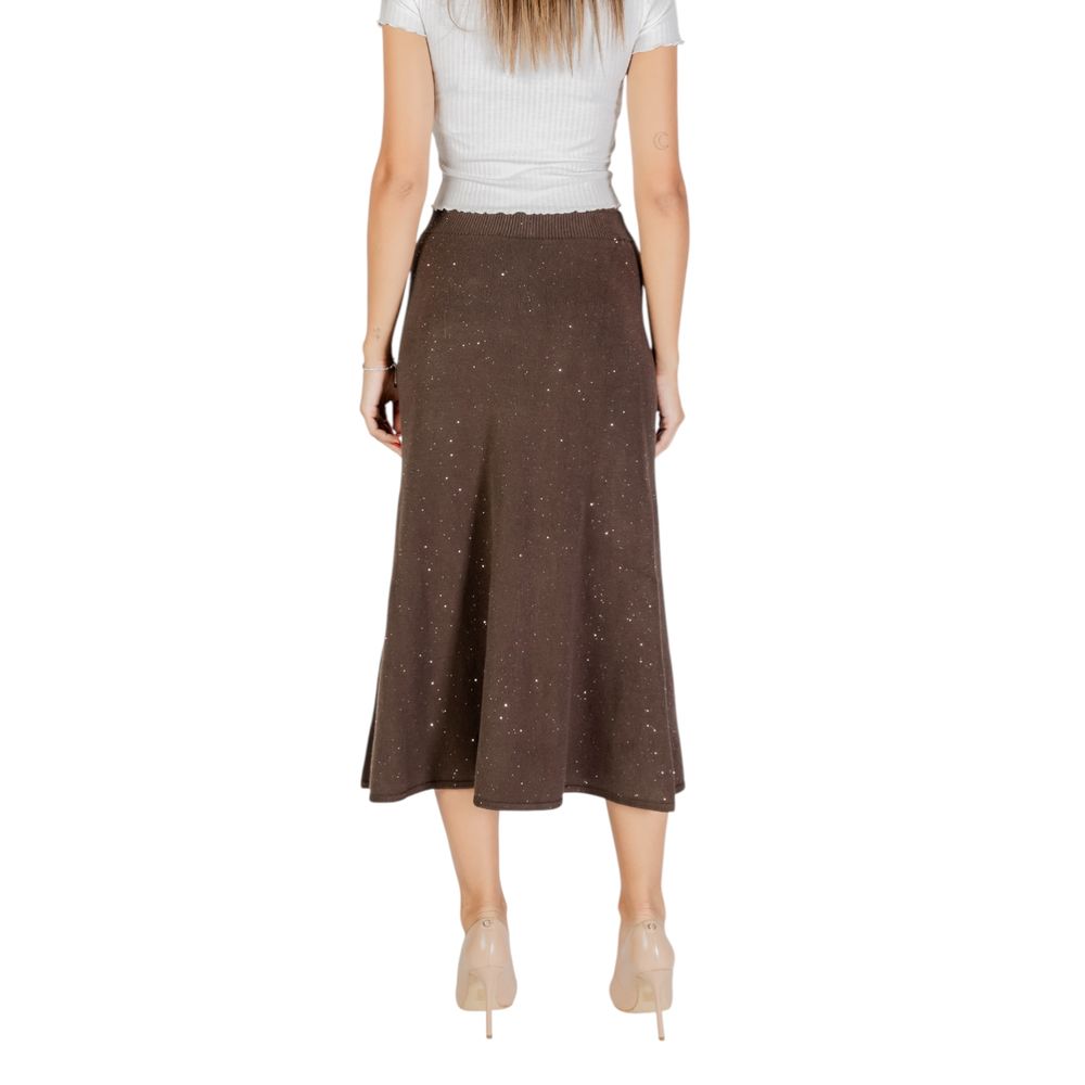 Liu Jo Brown Viscose Long Skirt - ClickThatClicks 