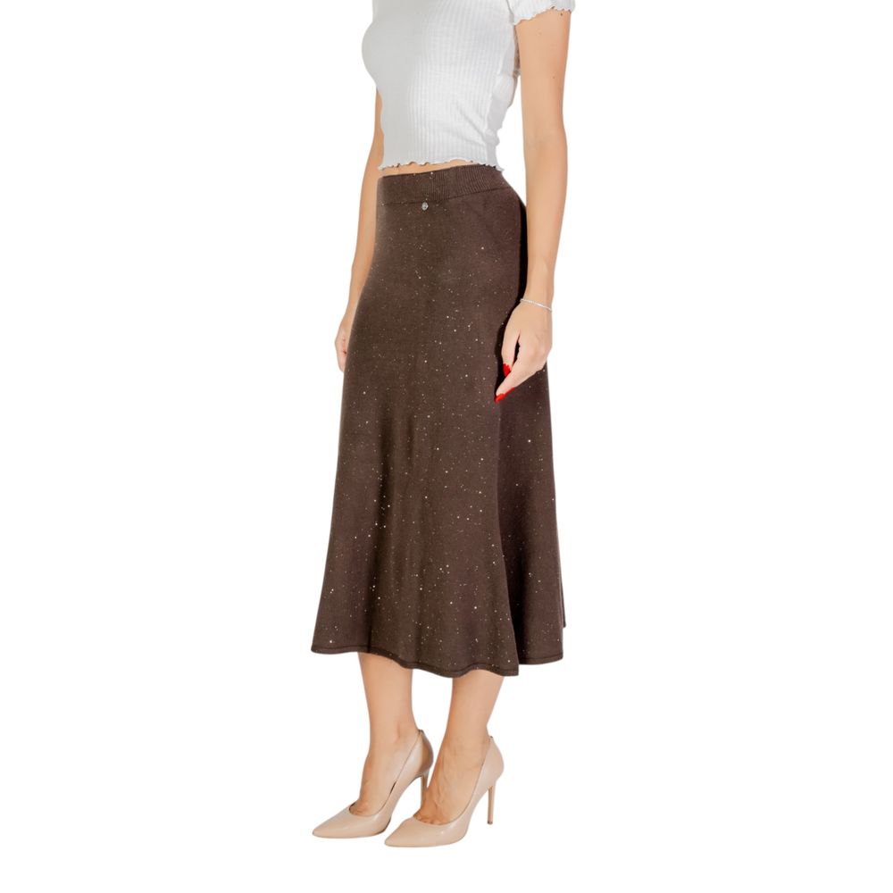 Liu Jo Brown Viscose Long Skirt - ClickThatClicks 