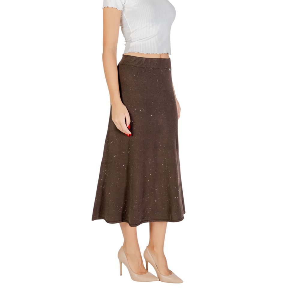 Liu Jo Brown Viscose Long Skirt - ClickThatClicks 