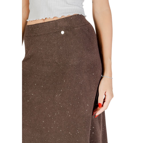 Liu Jo Brown Viscose Long Skirt - ClickThatClicks 