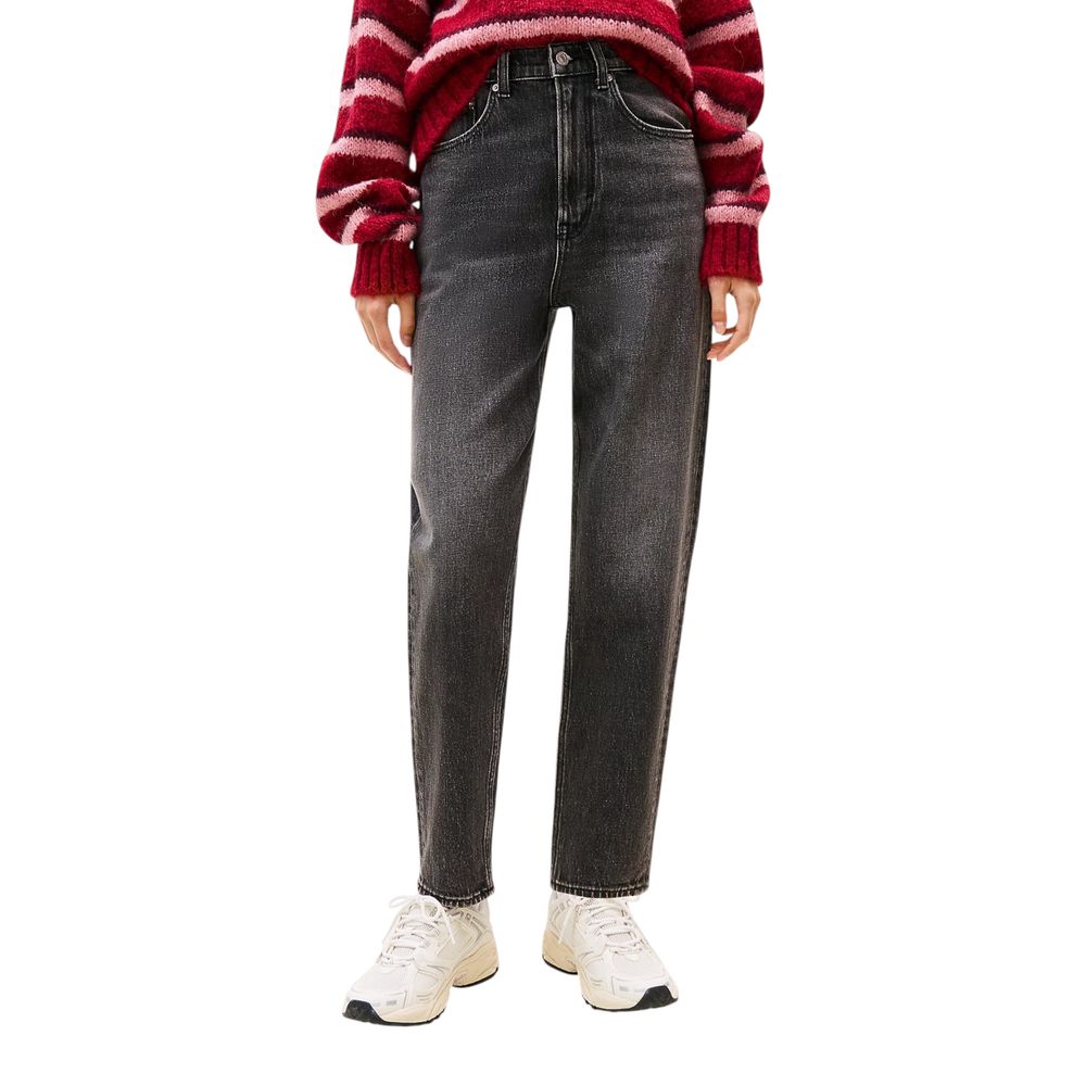 Tommy Hilfiger Jeans Black Recycled Cotton Mom Jeans - ClickThatClicks 